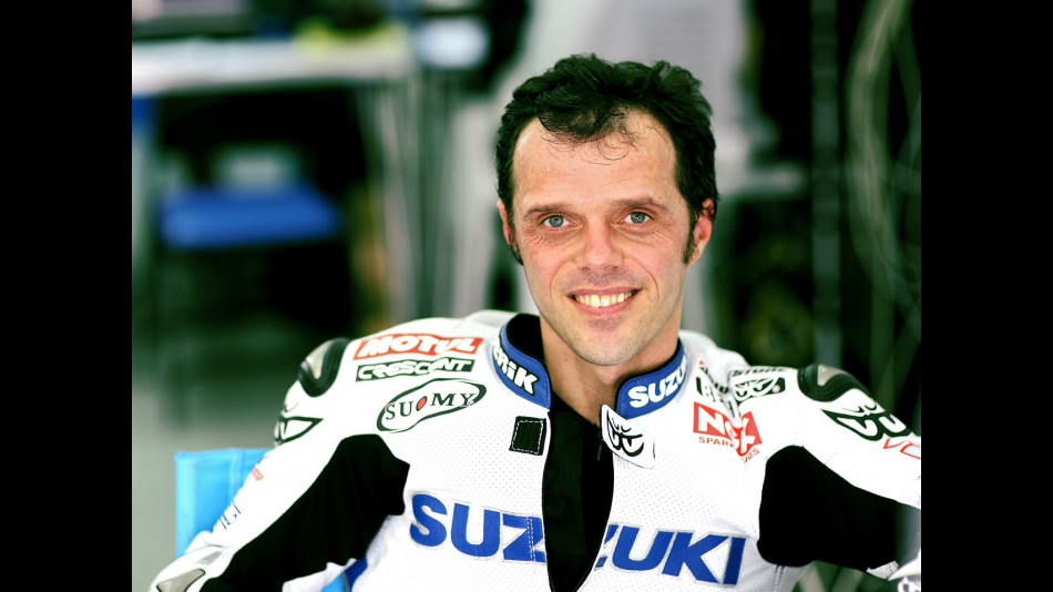 Loris Capirossi in Suzuki garage