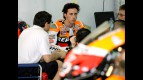 Andrea Dovizioso in the Repsol Honda garage