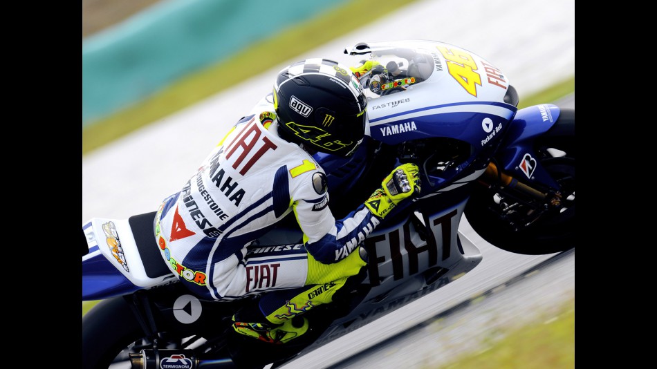Valentino Rossi in action at Sepang test