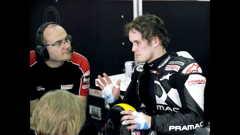 Mika Kallio in the Pramac Racing garage