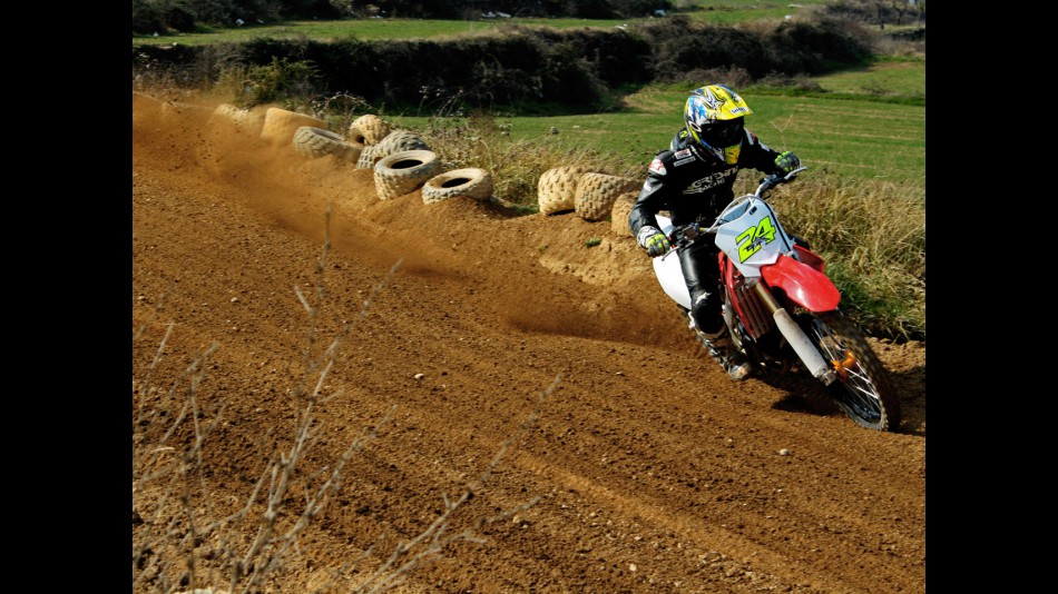 Toni Elias training on Motocross machinery