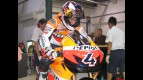 Repsol Honda's Andrea Dovizioso getting ready for the Qatar Night Test