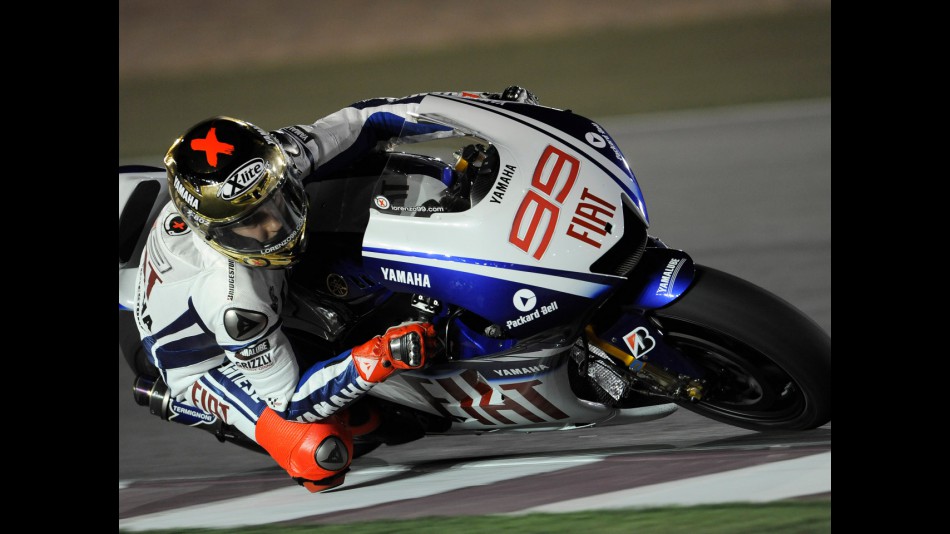 Spaniard Jorge Lorenzo on track at the Losail International Circuit