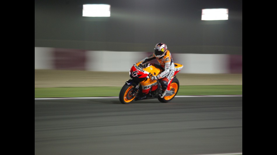 Repsol Honda's Andrea Dovizioso testing at Losail ahead of the 2009 season