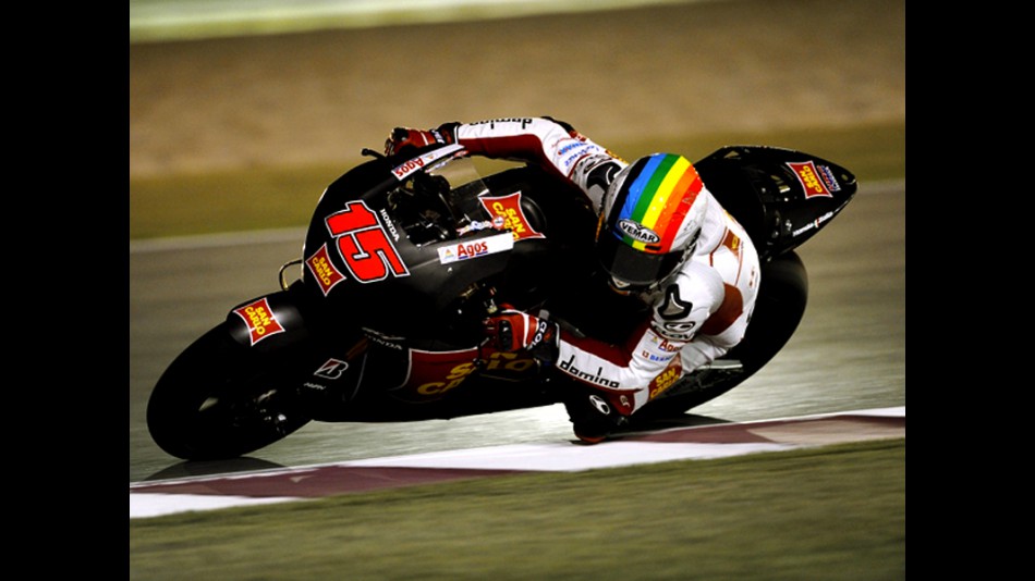 Alex de Angelis in action at the Qatar Night Test