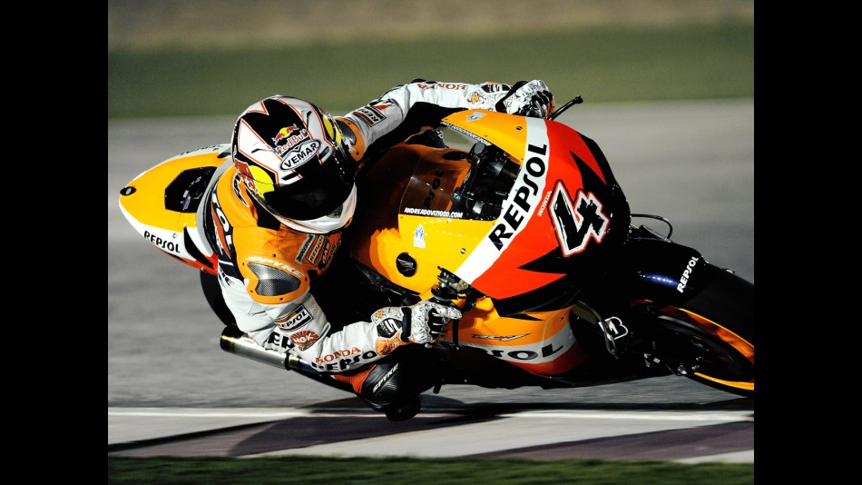Andrea Dovizioso in action at the Qatar Night Test