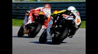Alvaro Bautista and Marco Simoncelli on track at Estoril Test