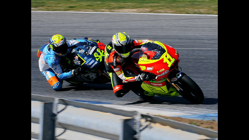 Sandro Cortese and Sergio Gadea in action at Estoril Test