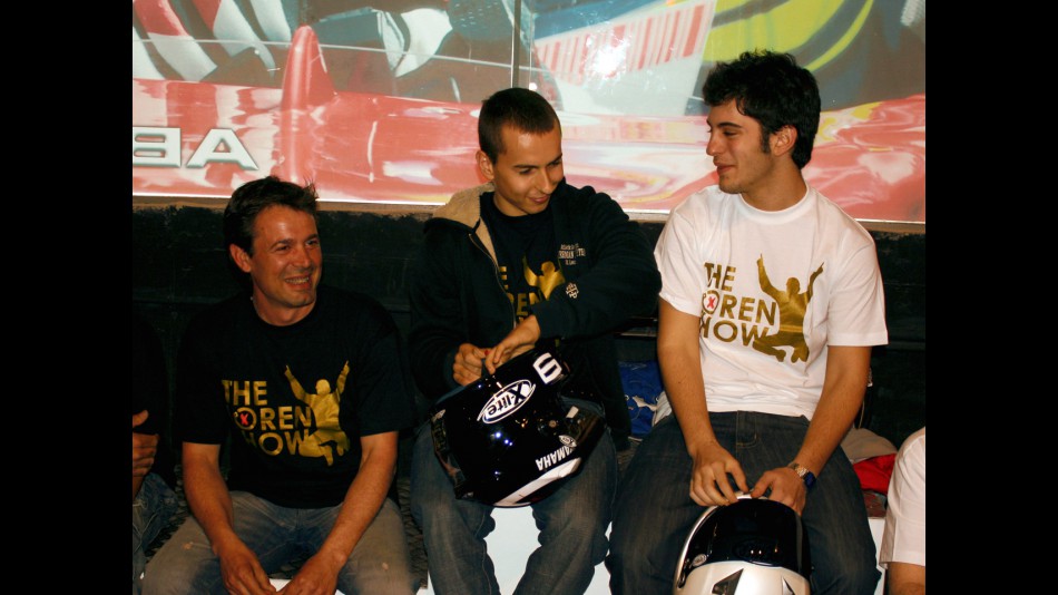 Jorge Lorenzo and colleagues at Barcelona karting event