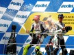 Valentino Rossi, Dani Pedrosa and Andrea Dovizioso celebrating podium at Sepang