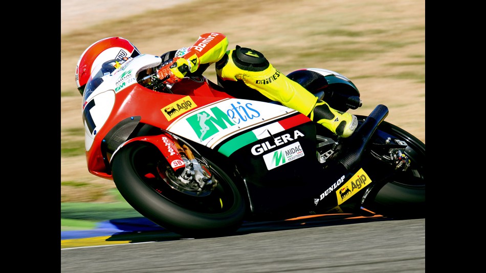 Marco Simoncelli in action at Valencia test