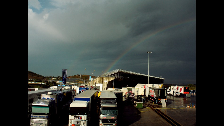 View of the paddock at the Jerez Circuit