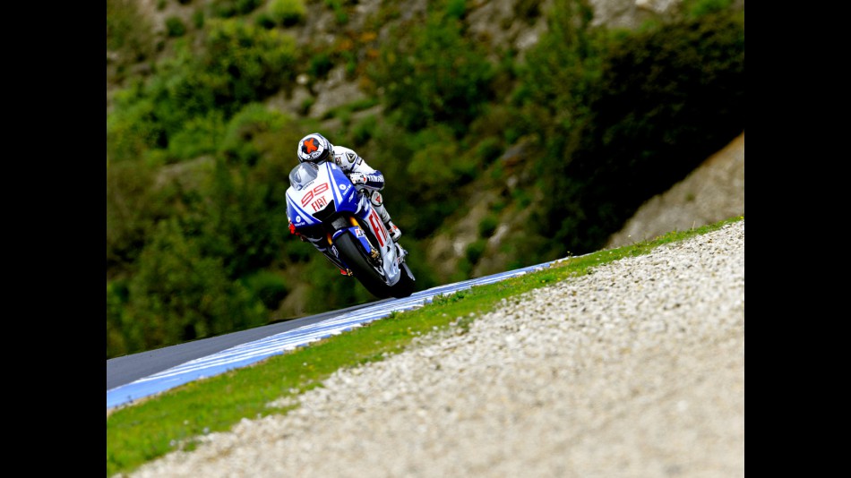 Jorge Lorenzo in action at the Official MotoGP Test in Jerez