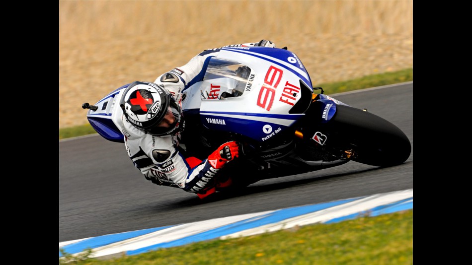 Jorge Lorenzo on track at the Official MotoGP Test in Jerez
