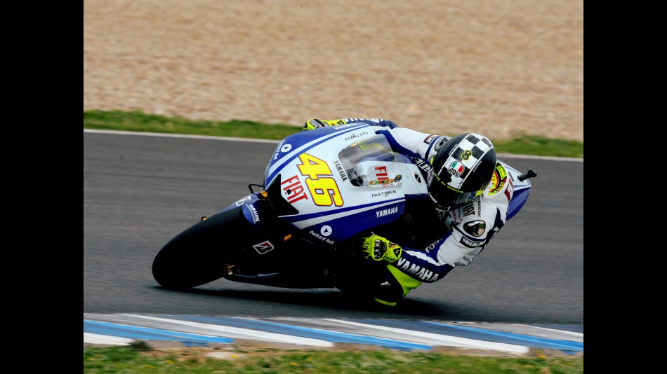 Valentino Rossi in action at the Official MotoGP Test