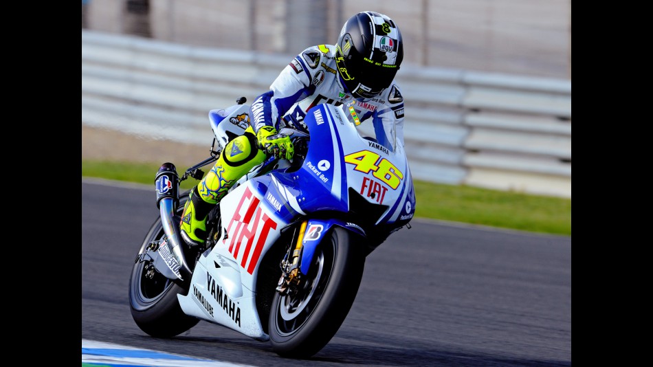 Valentino Rossi in action at the Official MotoGP Test
