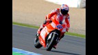 Casey Stoner in action at the Official MotoGP Test in Jerez