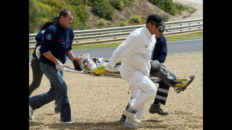 James Toseland crashes at Official MotoGP Test