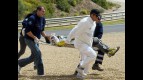 James Toseland crashes at Official MotoGP Test