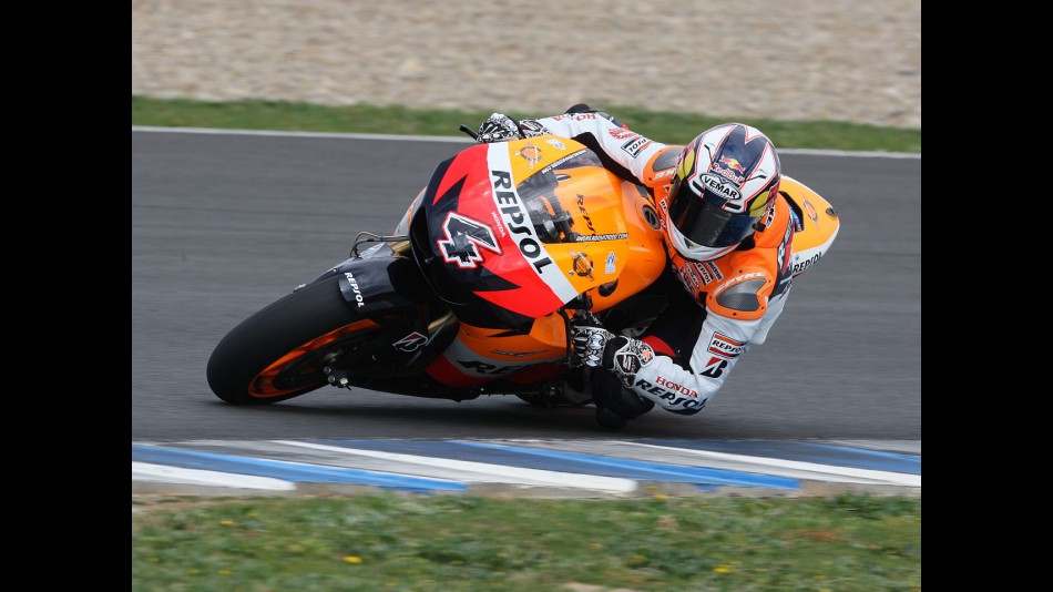 Dovizioso in action at Jerez track