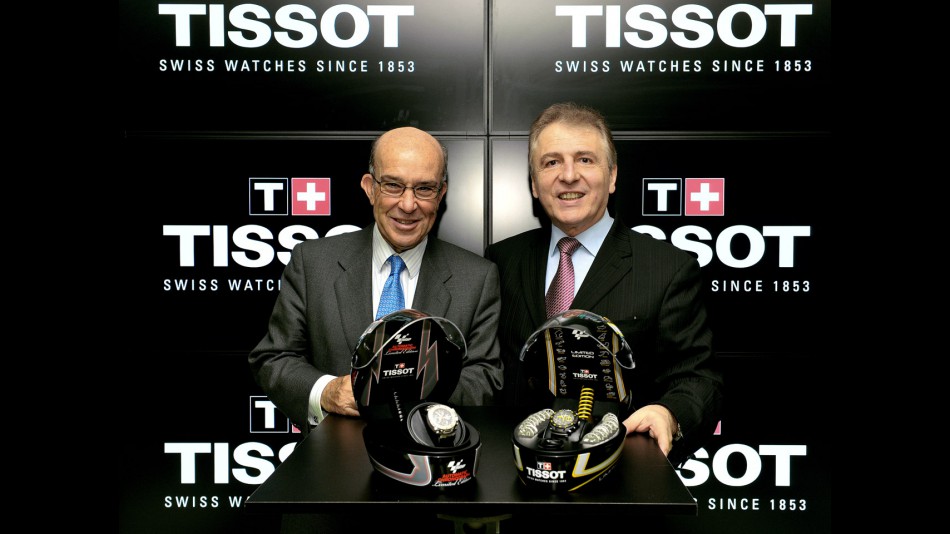 Dorna CEO Carmelo Ezpeleta with Tissot president François Thiébaud