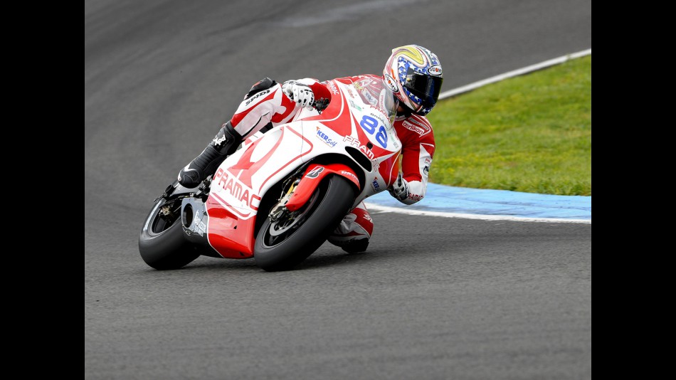 Niccoló Canepa in action at the Official MotoGP Test in Jerez