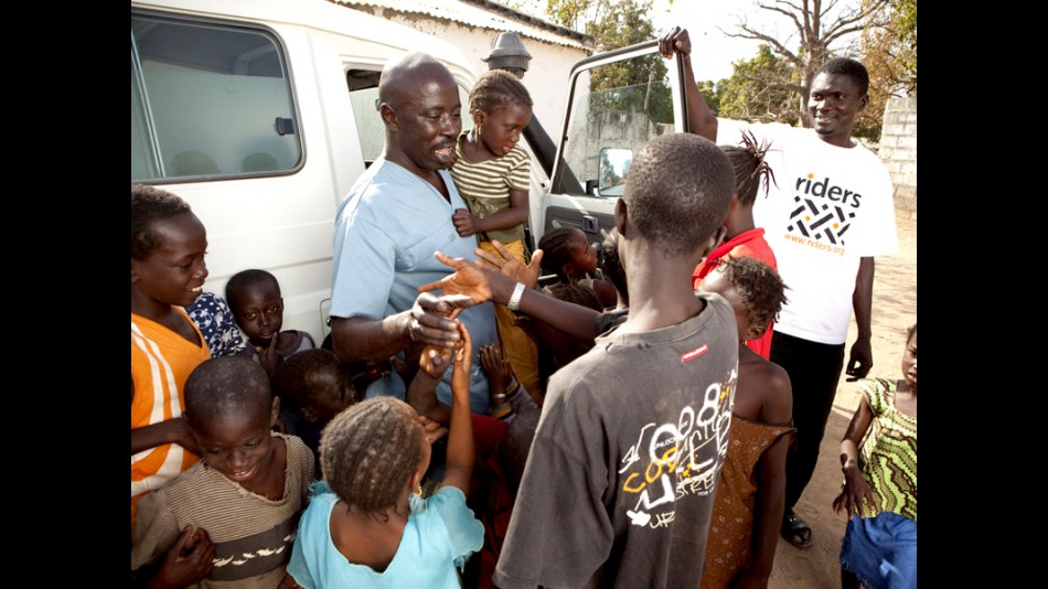 Riders for Health at work in Gambia