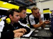 James Toseland in the Monster Yamaha Tech 3 garage with his crew