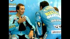 Chris Vermeulen and Loris Capirossi in the Rizla Suzuki garage