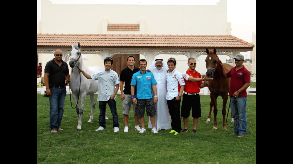MotoGP riders with Arabian Horses in Qatar