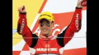 Alvaro Bautista on the podium in Sachsenring