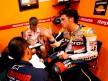 Andrea Dovizioso in the Repsol Honda garage