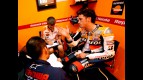 Andrea Dovizioso in the Repsol Honda garage