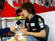 Marco Simoncelli in the Metis Gilera garage