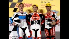 Jules Cluzel, Héctor Barberá and Mike di Meglio on the podium at Qatar