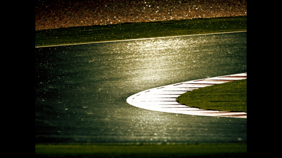 Rainy night at the Losail International Circuit