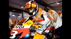Dani Pedrosa in the Repsol Honda garage