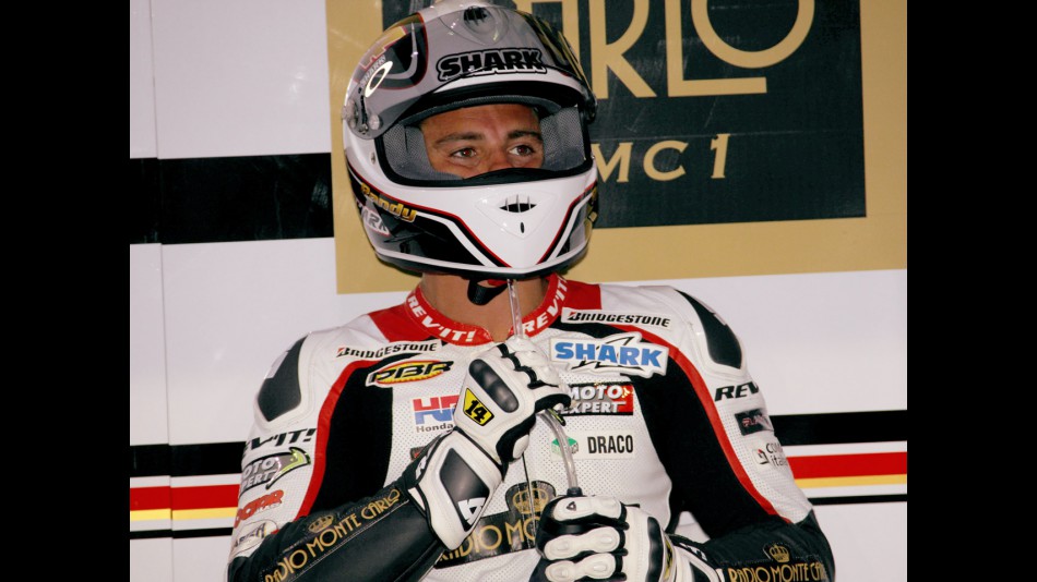 Randy de Puniet in the LCR Honda garage