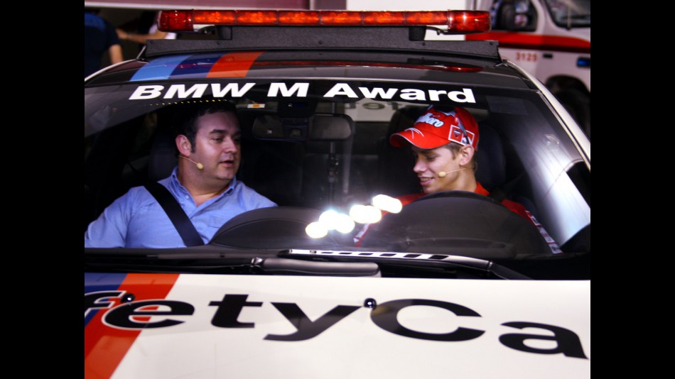 motogp.com commentator Gavin Emmett and Ducati’s Casey Stoner