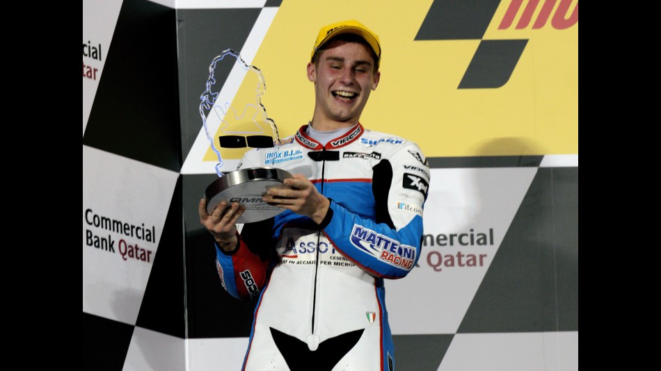 Jules Cluzel on the podium at Qatar