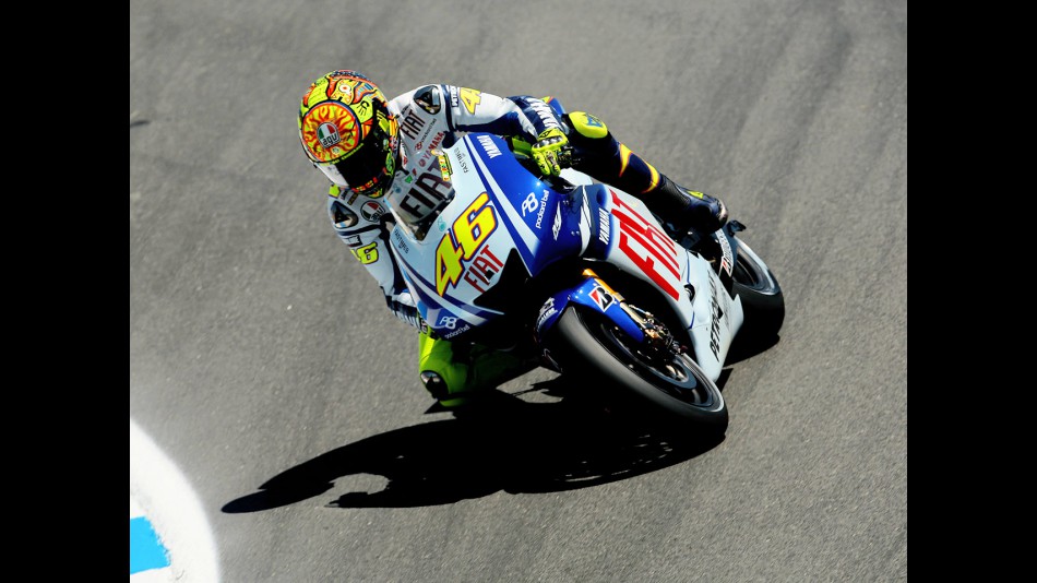 Valentino Rossi in action in Laguna Seca