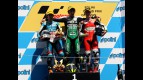 Julian Simon, Andrea Iannone and Pol Espargaró in the Podium at Motegi