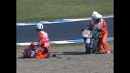 Nicky Hayden and Yuki Takahashi crash in Japan race
