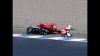 Jasper Iwema and Efren Vazquez crash during race in Japan
