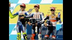 Valentino Rossi, Jorge Lorenzo and Dani Pedrosa on the Podium at Motegi