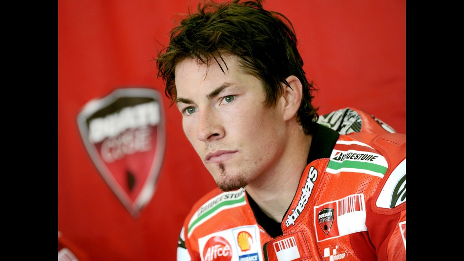 Ducati´s Nicky Hayden in garage