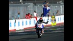 Jorge Lorenzo celebrates GP win in Motegi