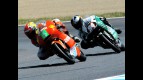 Joan Olive riding ahead of Jonas Folger in Motegi