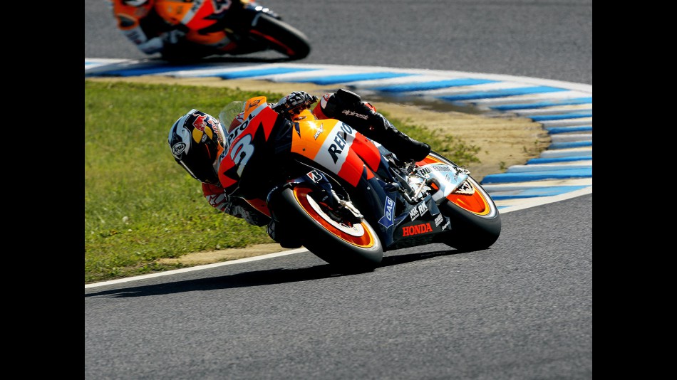 Dani Pedrosa in action in Motegi
