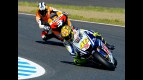 Valentino Rossi and Dani Pedrosa in action in Motegi